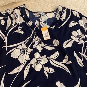 Blue and white flower beach coverup